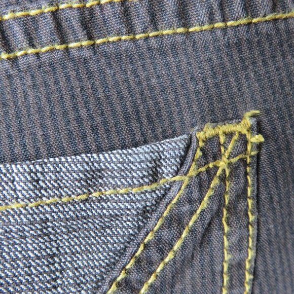 Volcom Skinny Jeans Black Brown Pinstripe Size 9 Straight Leg Logo - Picture 9 of 14